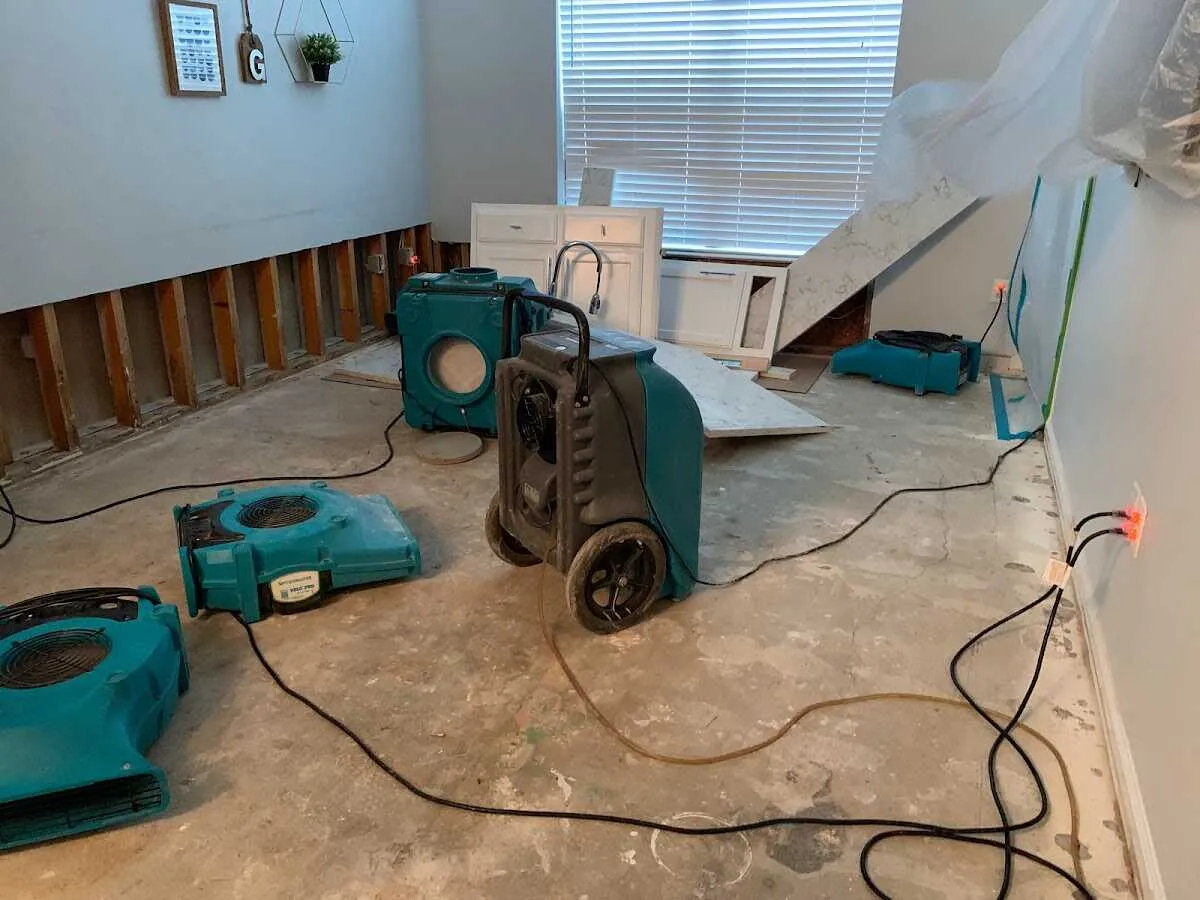 Dehumidifier in flood-cut room for Water Extraction & Removal in Grand Forks